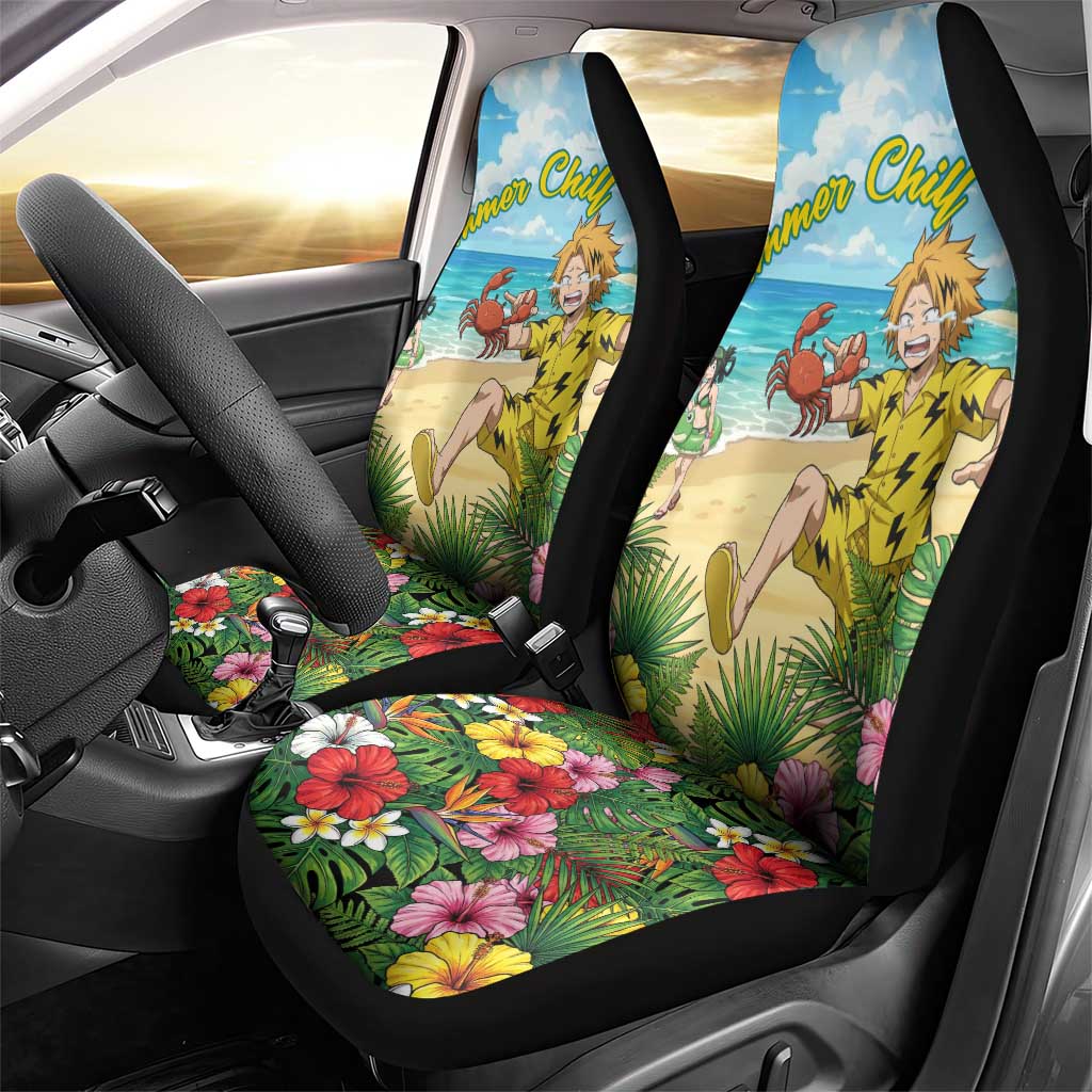 Denki Kaminari Summer Chill Car Seat Cover Tropical Anime Comedy Scene