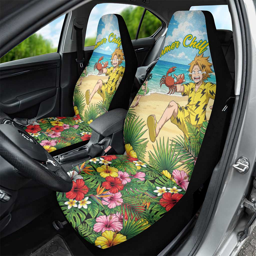 Denki Kaminari Summer Chill Car Seat Cover Tropical Anime Comedy Scene