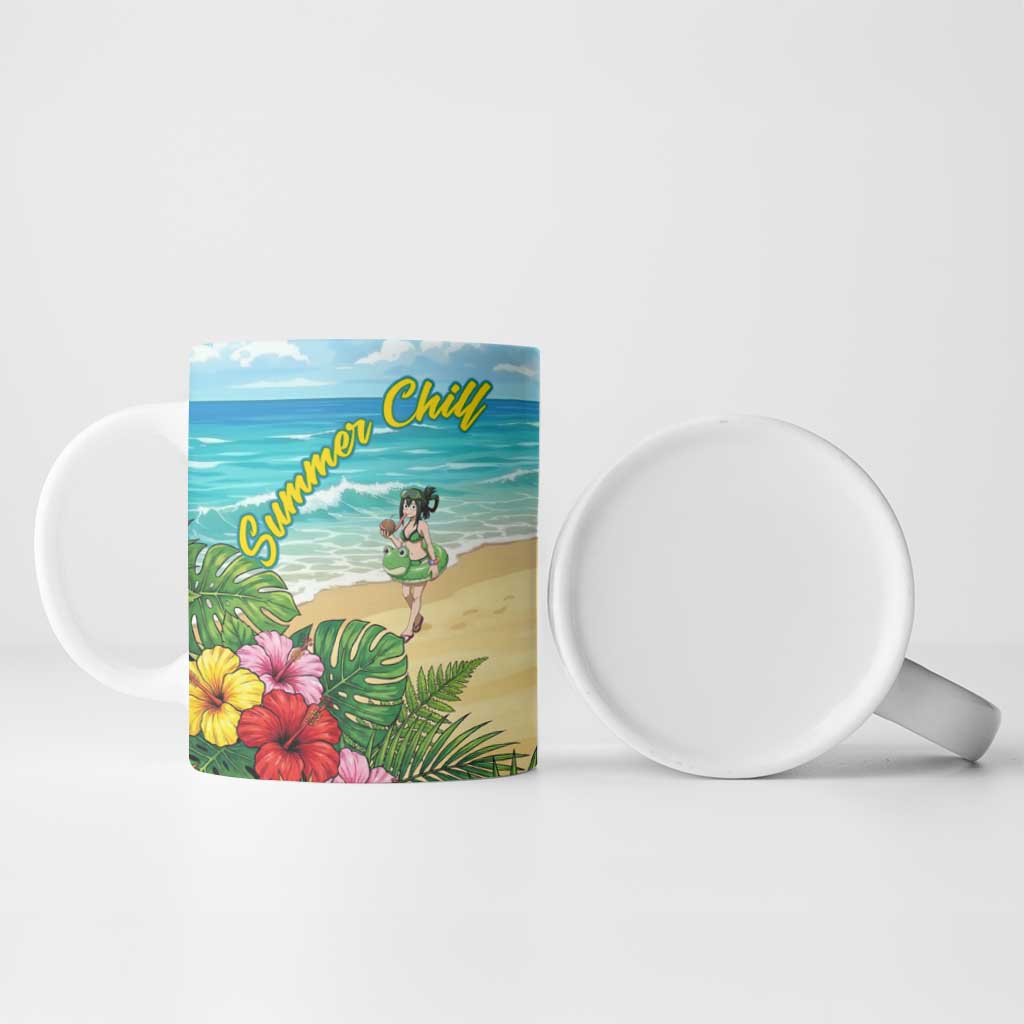 Denki Kaminari Summer Chill Ceramic Mug Tropical Anime Comedy Scene