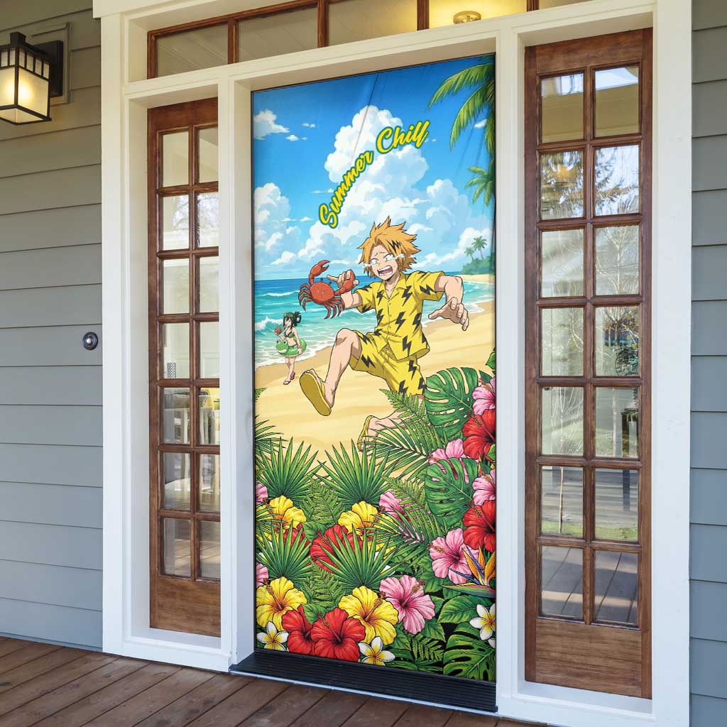 Denki Kaminari Summer Chill Door Cover Tropical Anime Comedy Scene