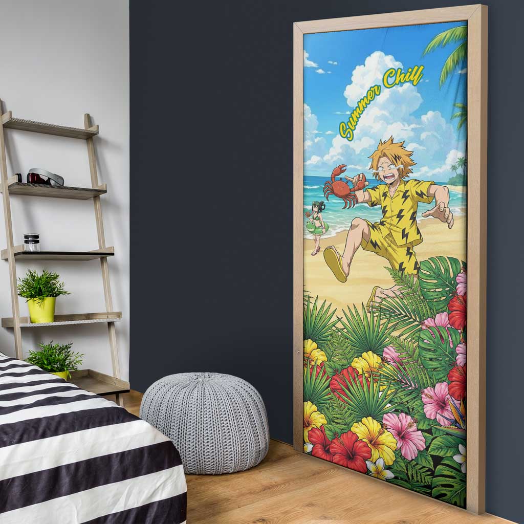 Denki Kaminari Summer Chill Door Cover Tropical Anime Comedy Scene