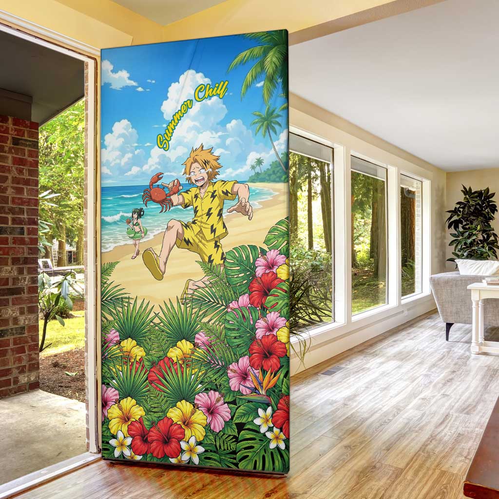 Denki Kaminari Summer Chill Door Cover Tropical Anime Comedy Scene
