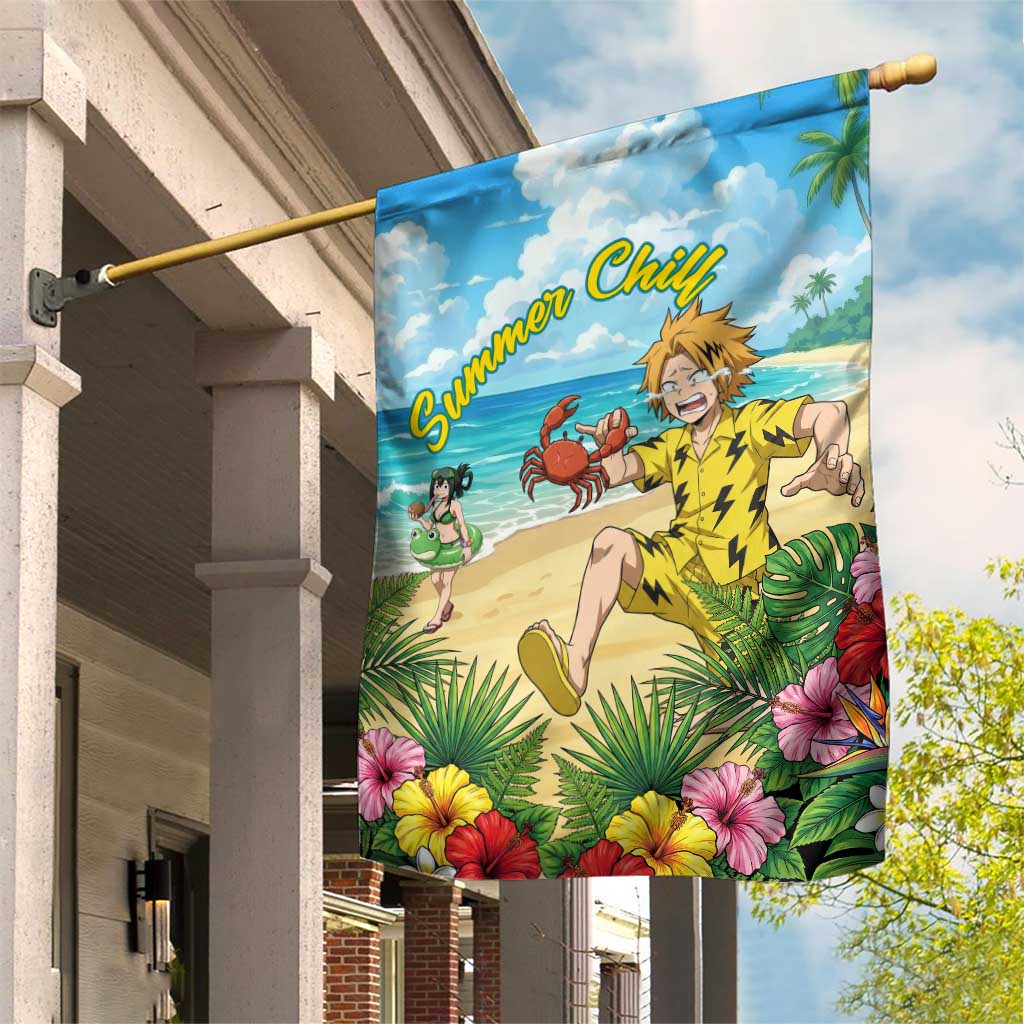 Denki Kaminari Summer Chill Garden Flag Tropical Anime Comedy Scene