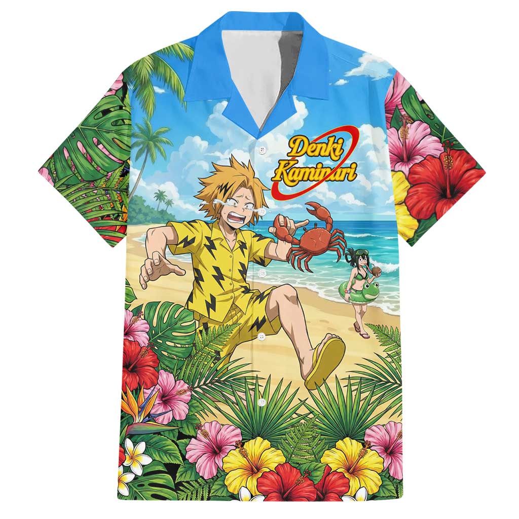 Denki Kaminari Summer Chill Hawaiian Shirt Tropical Anime Comedy Scene