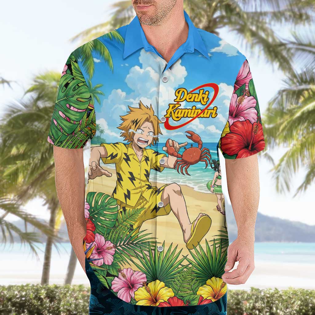 Denki Kaminari Summer Chill Hawaiian Shirt Tropical Anime Comedy Scene