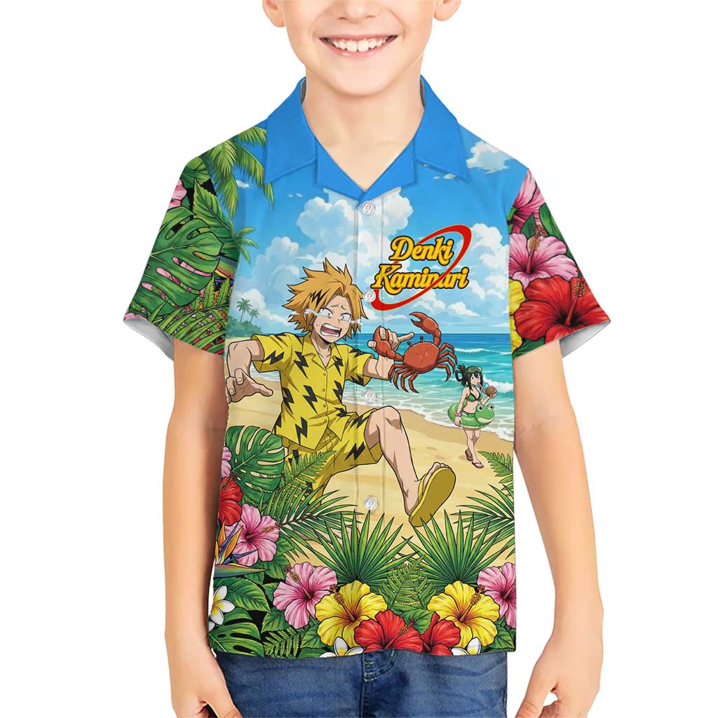 Denki Kaminari Summer Chill Hawaiian Shirt Tropical Anime Comedy Scene