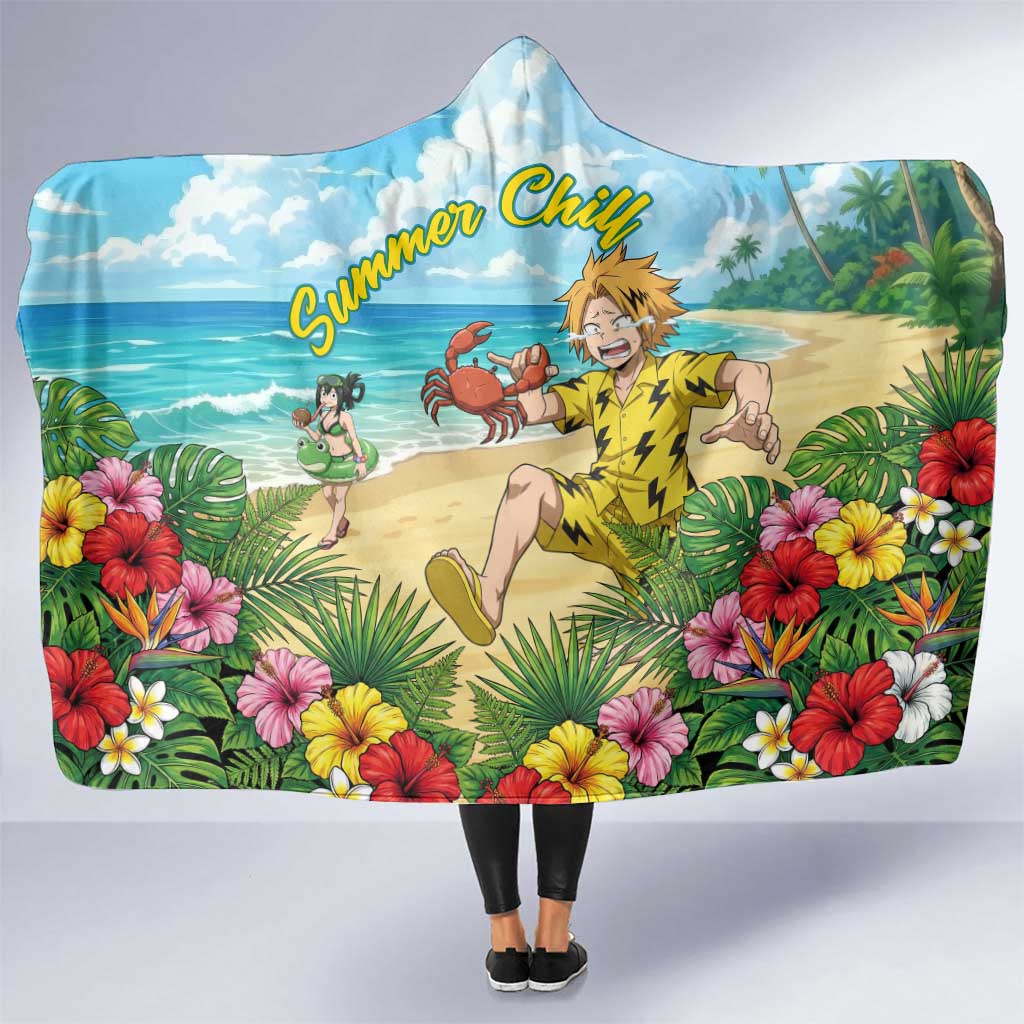 Denki Kaminari Summer Chill Hooded Blanket Tropical Anime Comedy Scene