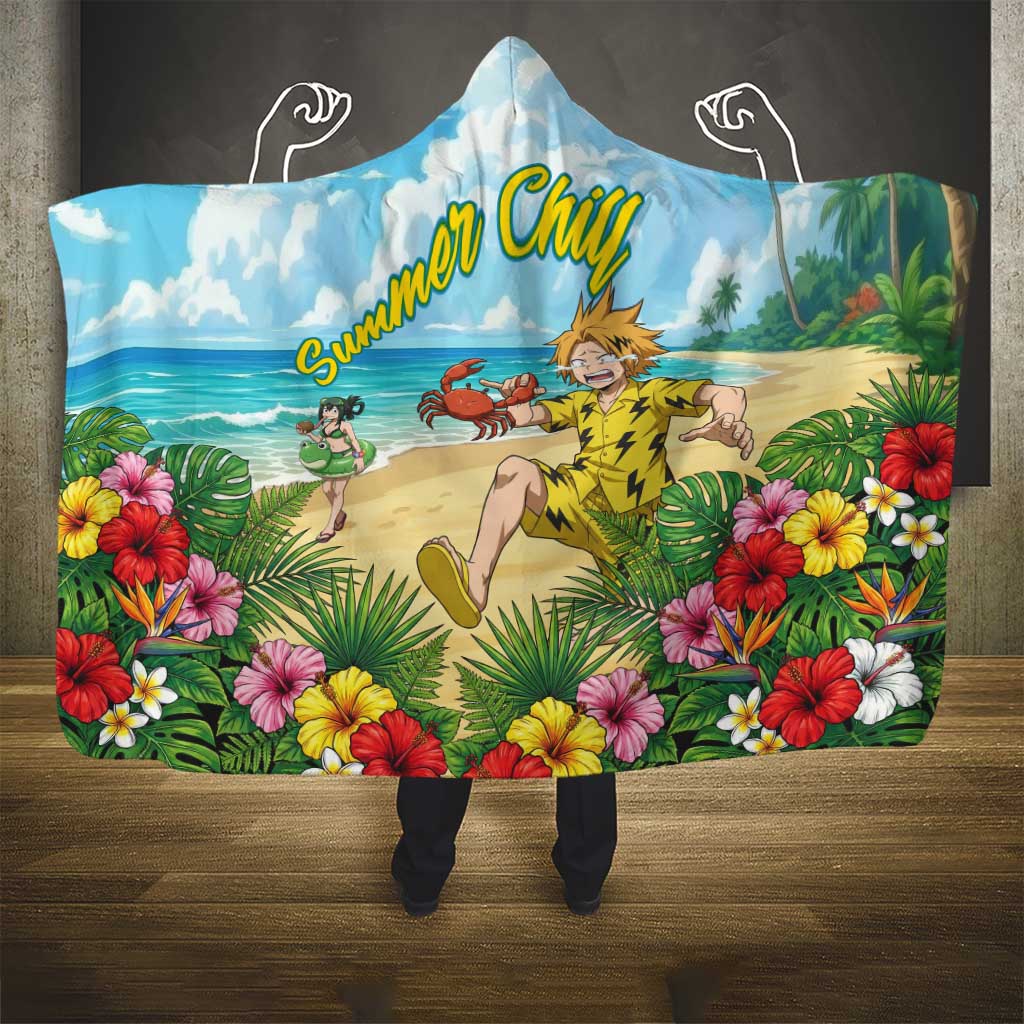 Denki Kaminari Summer Chill Hooded Blanket Tropical Anime Comedy Scene