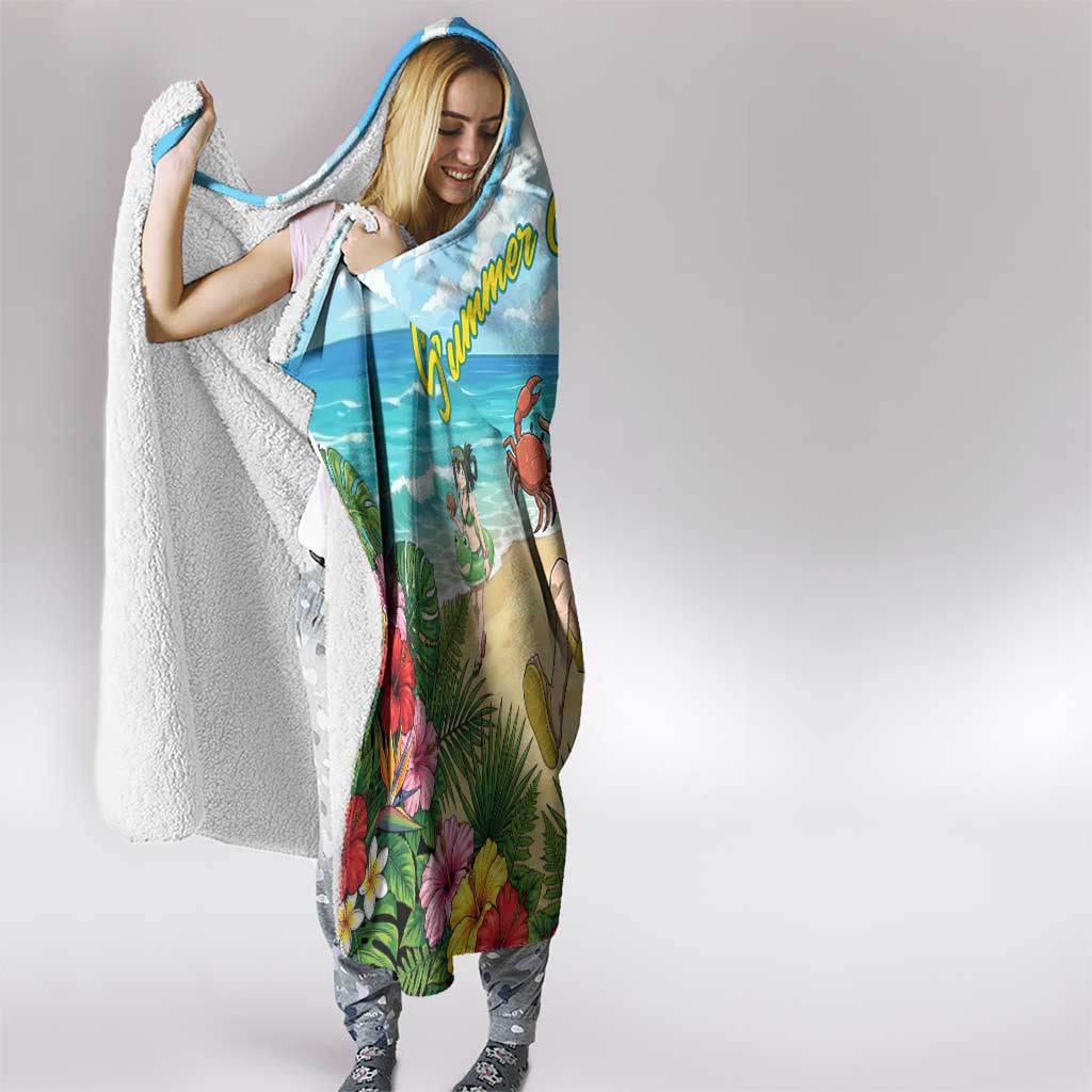 Denki Kaminari Summer Chill Hooded Blanket Tropical Anime Comedy Scene