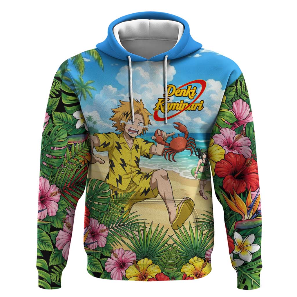 Denki Kaminari Summer Chill Hoodie Tropical Anime Comedy Scene