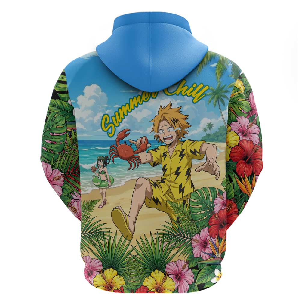 Denki Kaminari Summer Chill Hoodie Tropical Anime Comedy Scene