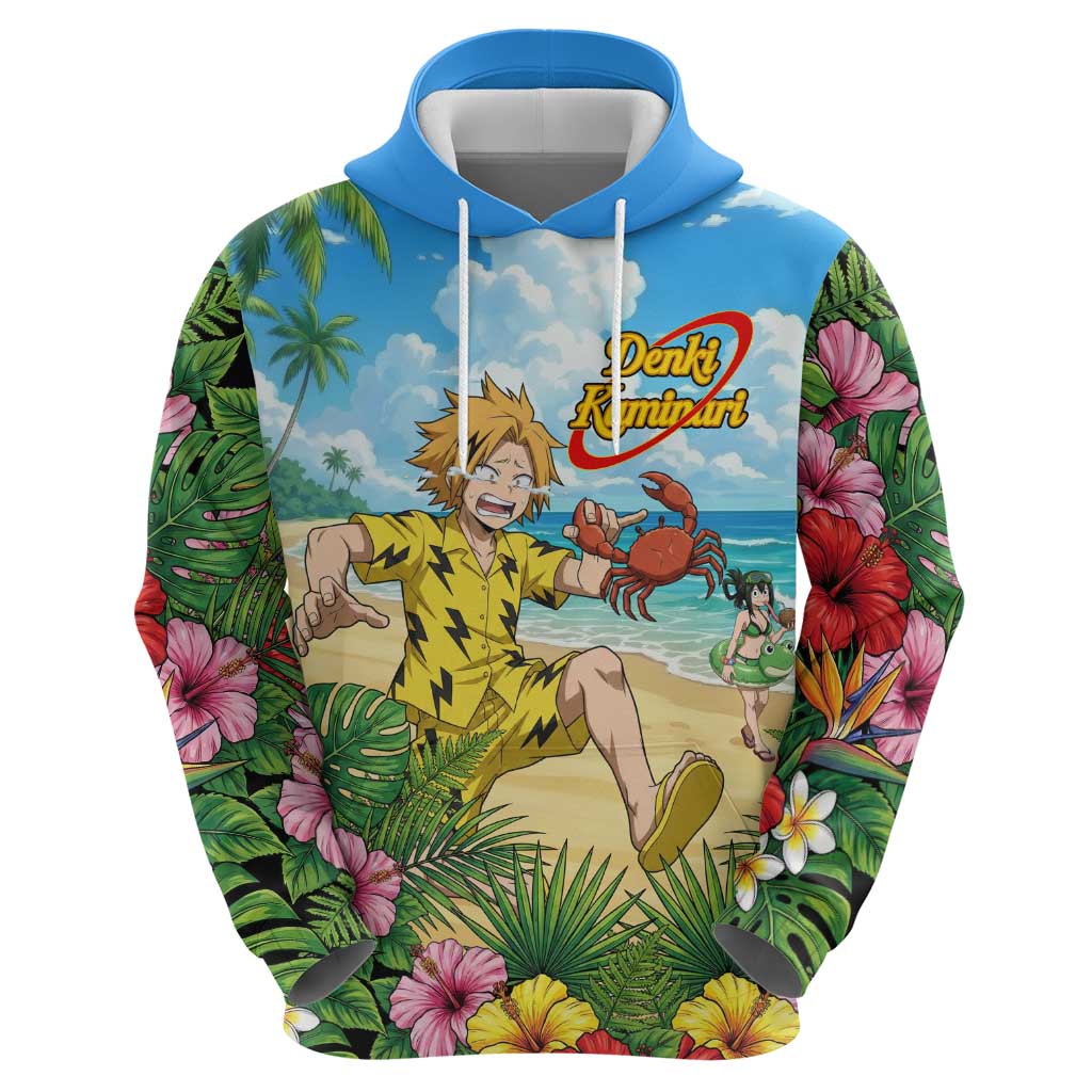 Denki Kaminari Summer Chill Hoodie Tropical Anime Comedy Scene