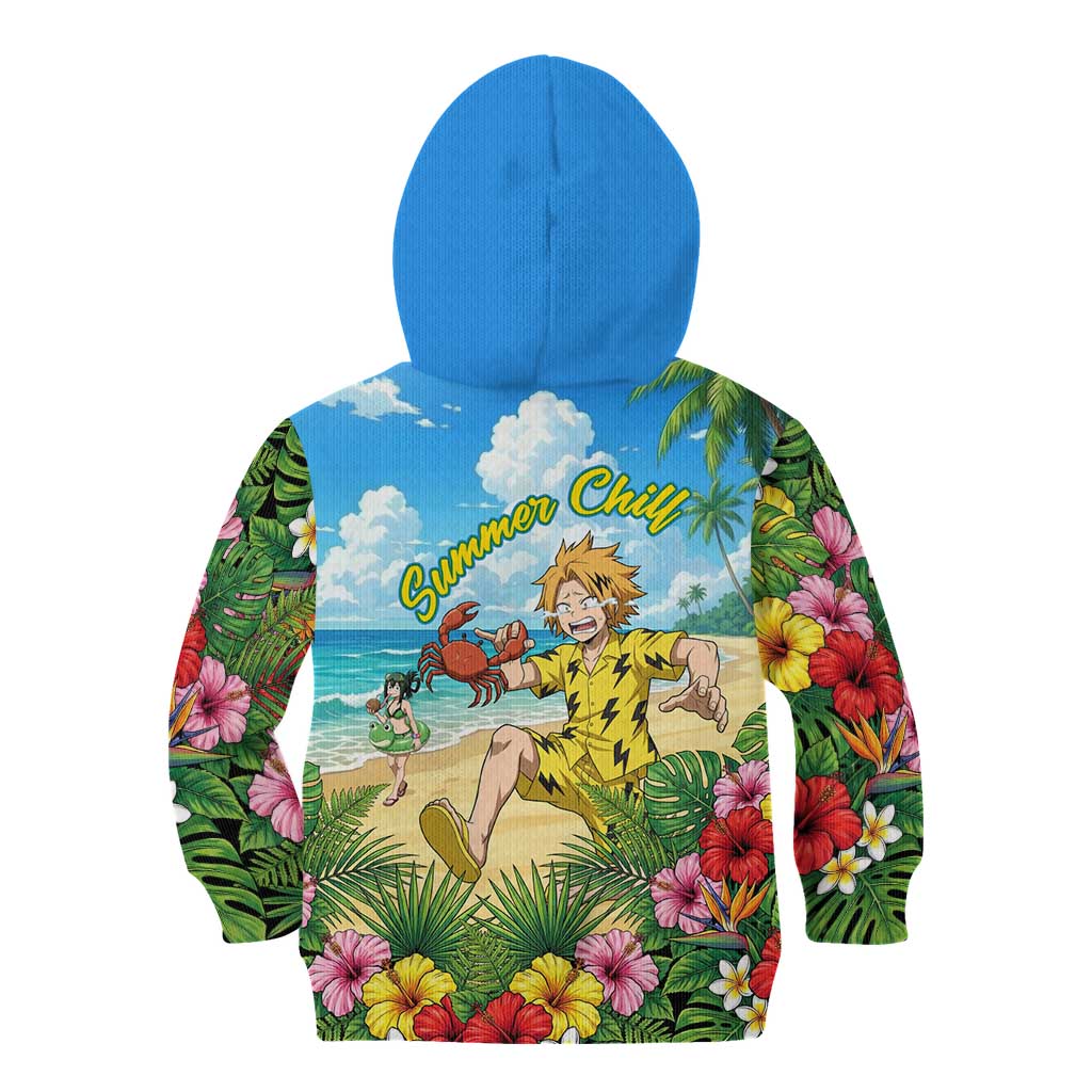 Denki Kaminari Summer Chill Kid Hoodie Tropical Anime Comedy Scene