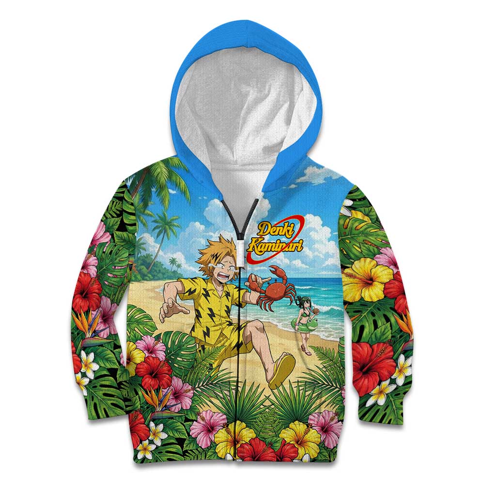 Denki Kaminari Summer Chill Kid Hoodie Tropical Anime Comedy Scene
