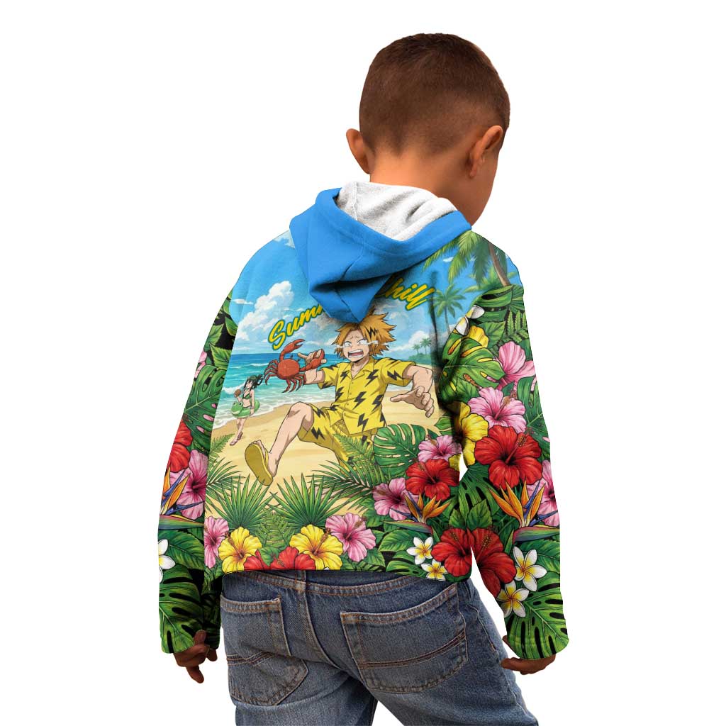 Denki Kaminari Summer Chill Kid Hoodie Tropical Anime Comedy Scene