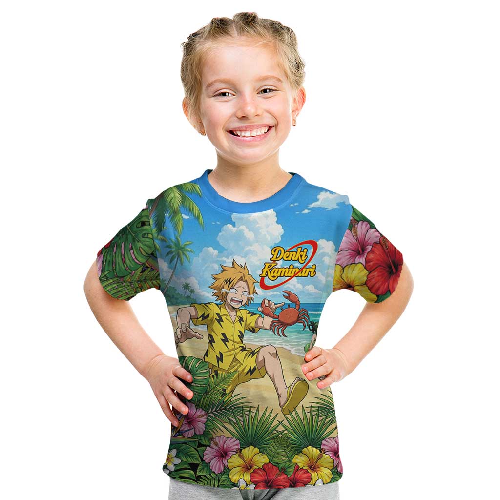 Denki Kaminari Summer Chill Kid T Shirt Tropical Anime Comedy Scene