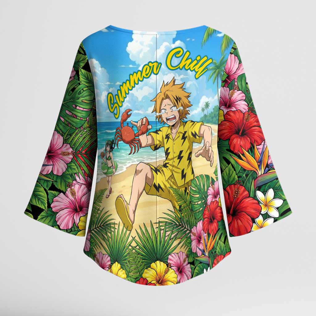 Denki Kaminari Summer Chill Kimono Sleeve Blouse Tropical Anime Comedy Scene