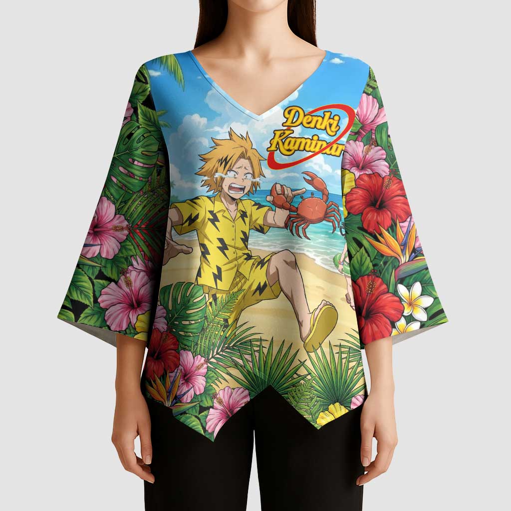 Denki Kaminari Summer Chill Kimono Sleeve Blouse Tropical Anime Comedy Scene