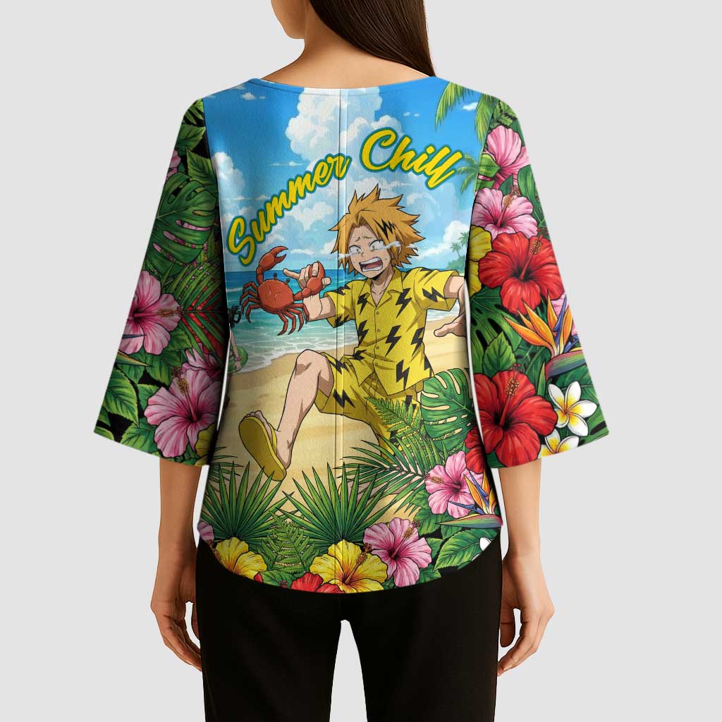 Denki Kaminari Summer Chill Kimono Sleeve Blouse Tropical Anime Comedy Scene
