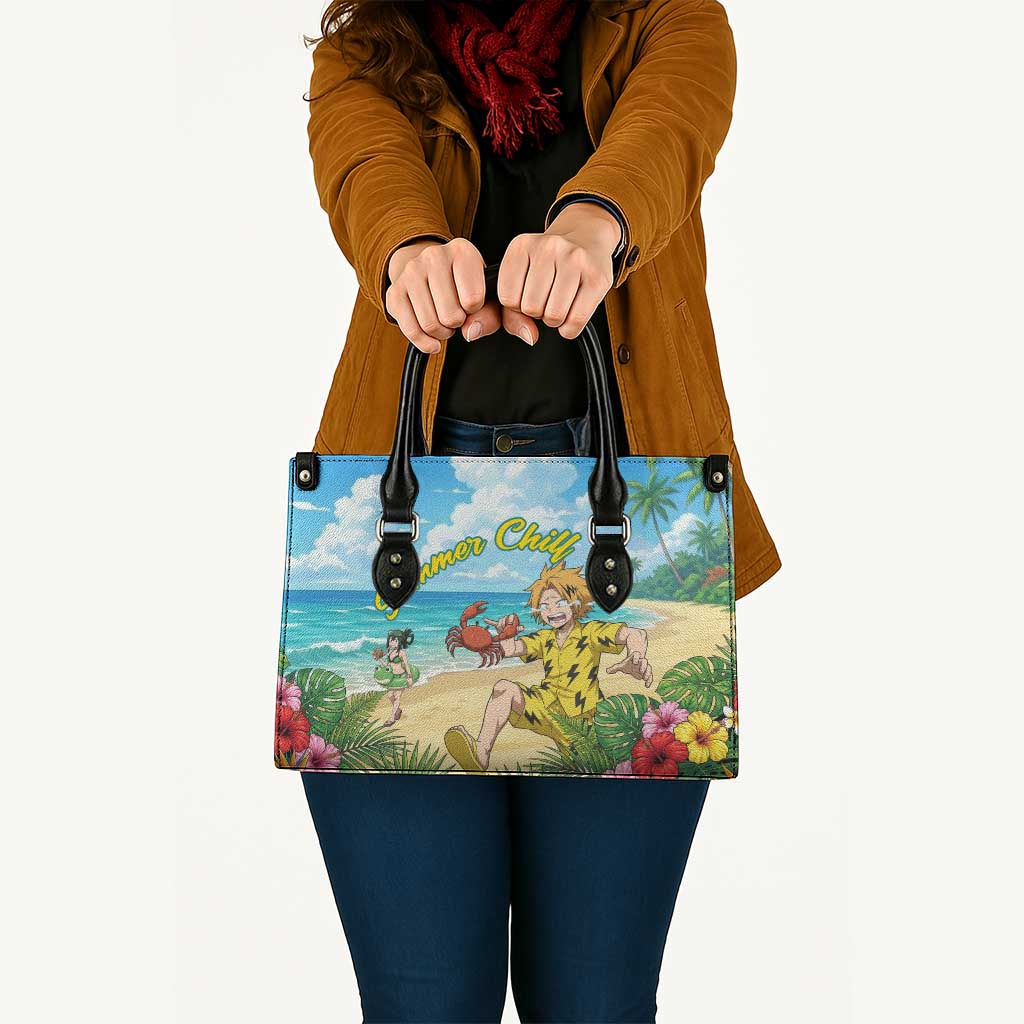 Denki Kaminari Summer Chill Leather Bag Tropical Anime Comedy Scene