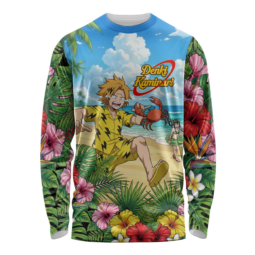 Denki Kaminari Summer Chill Long Sleeve Shirt Tropical Anime Comedy Scene