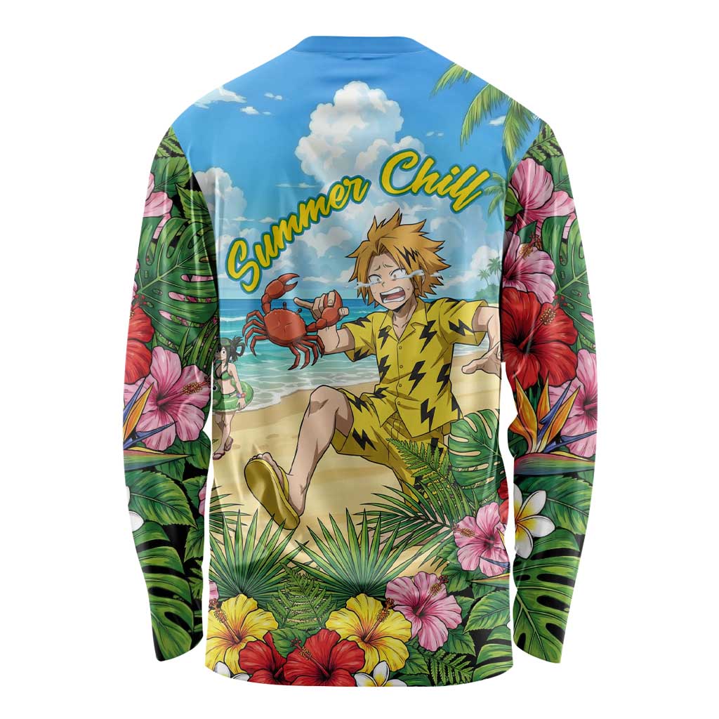 Denki Kaminari Summer Chill Long Sleeve Shirt Tropical Anime Comedy Scene