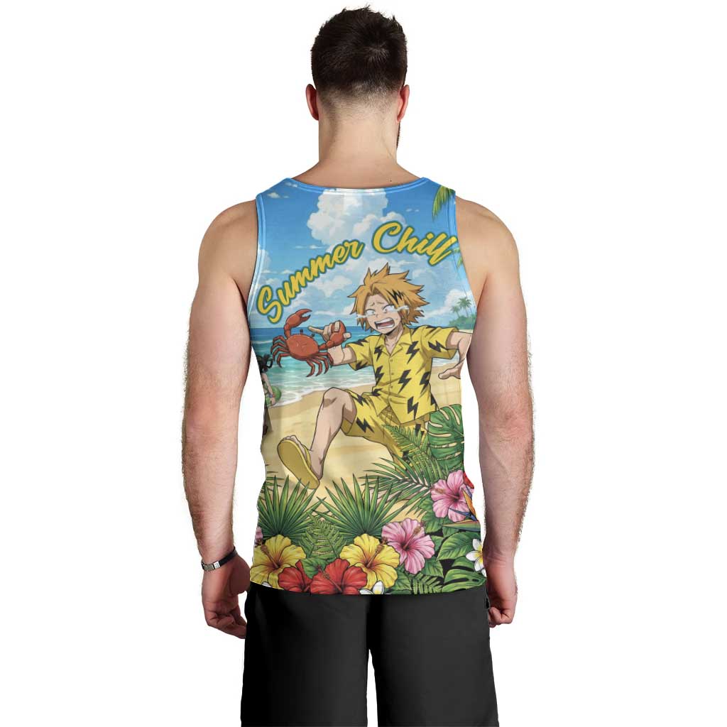 Denki Kaminari Summer Chill Men Tank Top Tropical Anime Comedy Scene
