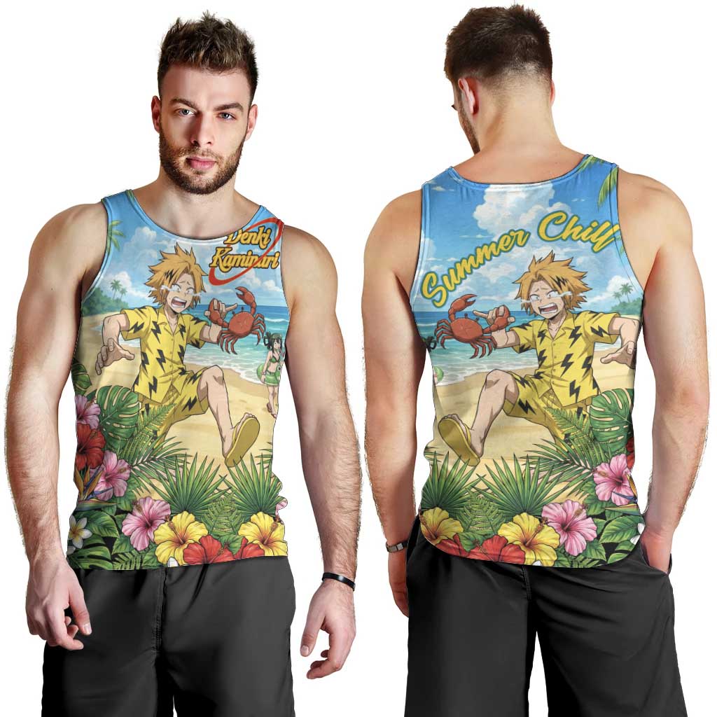 Denki Kaminari Summer Chill Men Tank Top Tropical Anime Comedy Scene