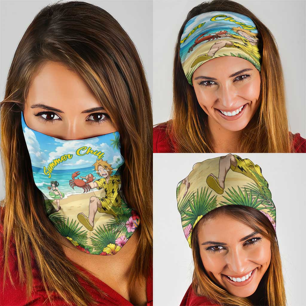 Denki Kaminari Summer Chill Neck Gaiter Tropical Anime Comedy Scene