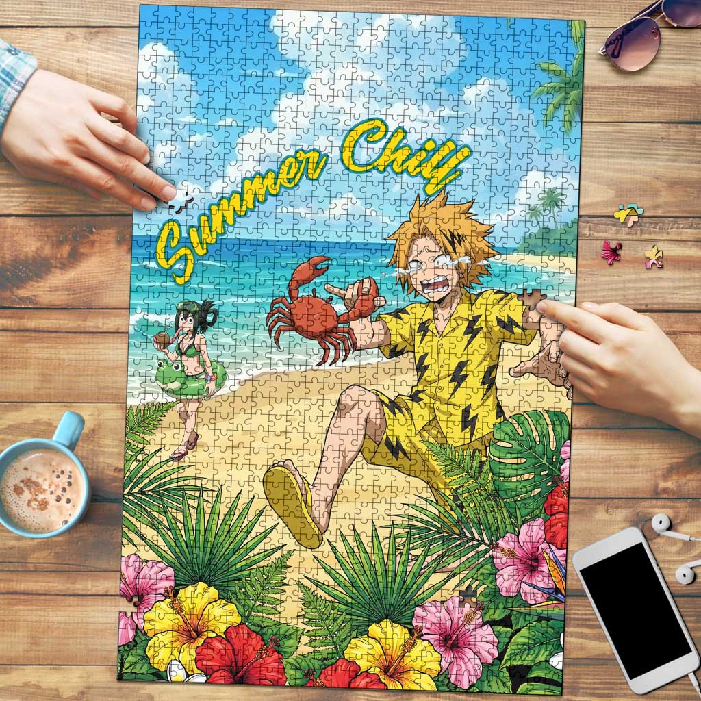 Denki Kaminari Summer Chill Puzzle Tropical Anime Comedy Scene