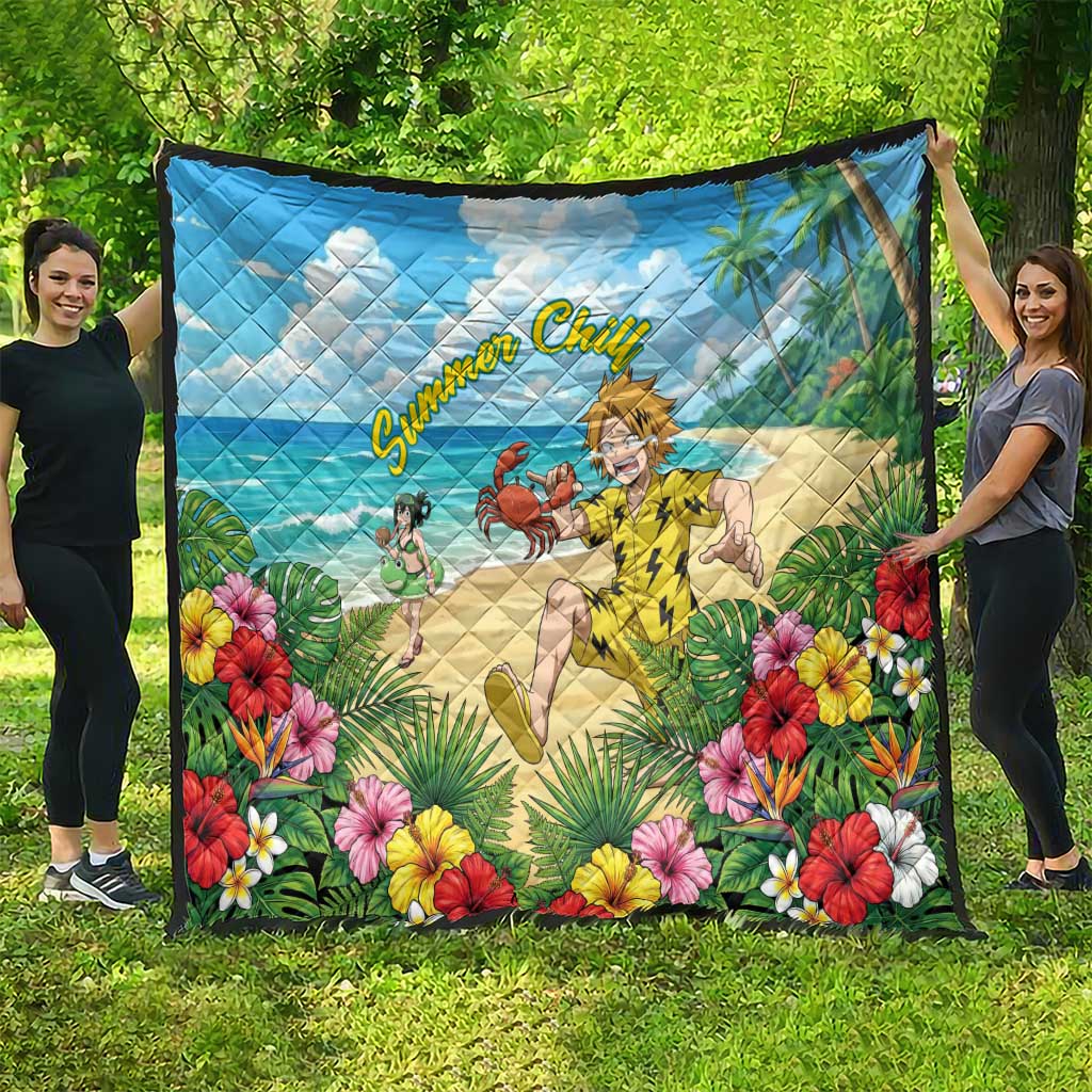 Denki Kaminari Summer Chill Quilt Tropical Anime Comedy Scene