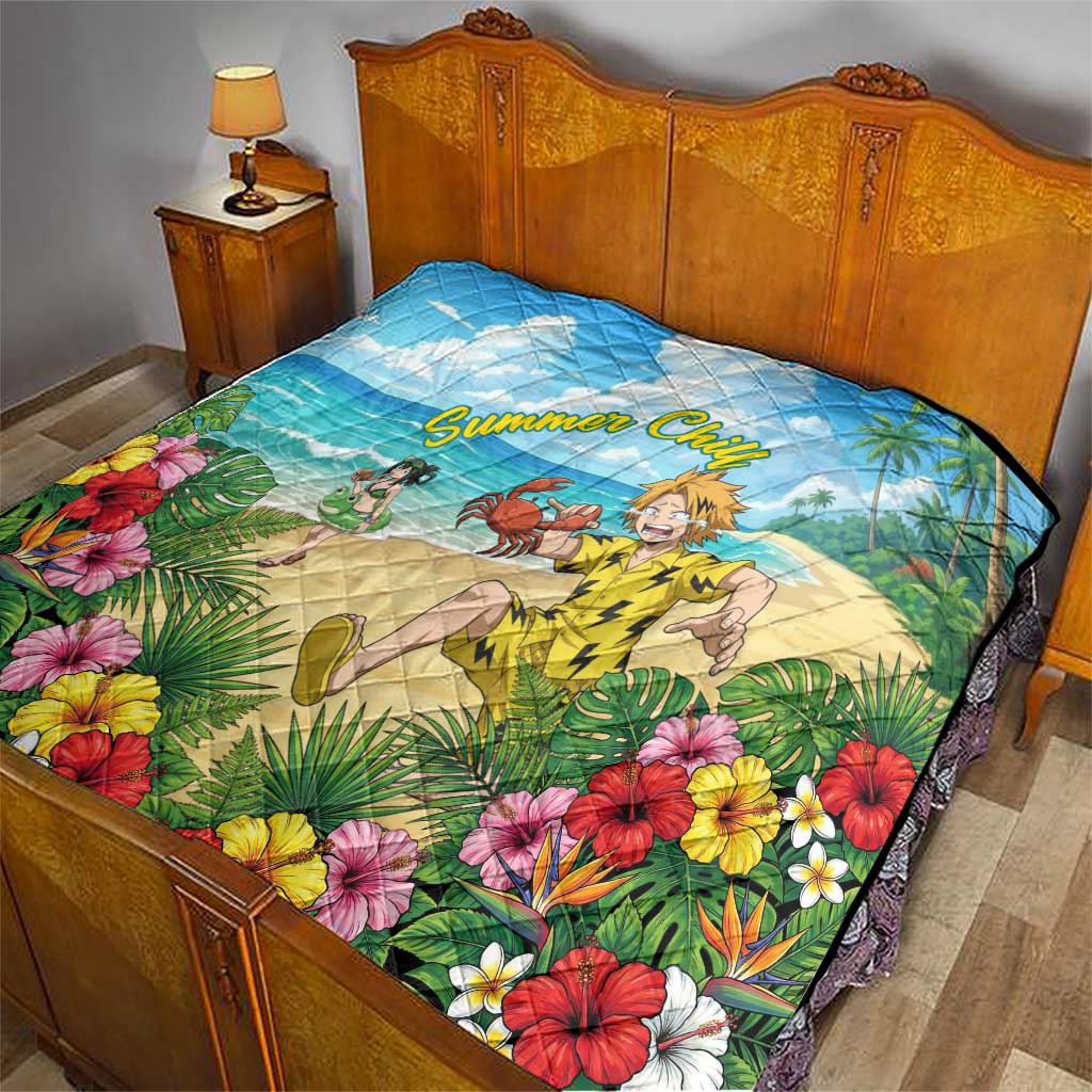 Denki Kaminari Summer Chill Quilt Tropical Anime Comedy Scene