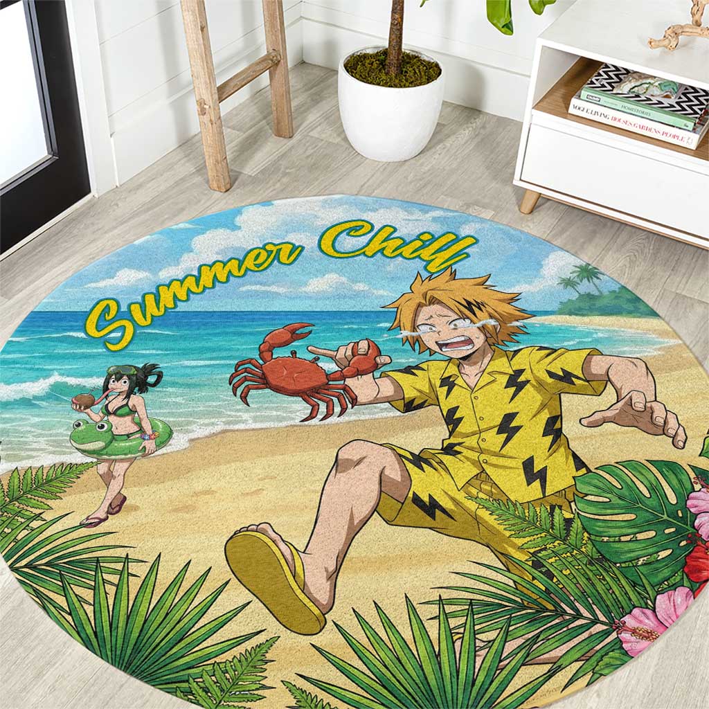 Denki Kaminari Summer Chill Round Carpet Tropical Anime Comedy Scene