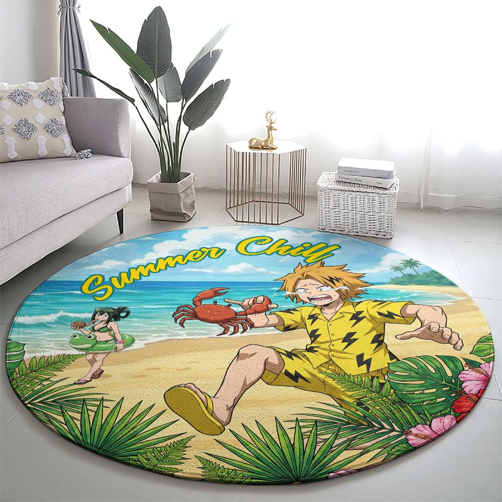 Denki Kaminari Summer Chill Round Carpet Tropical Anime Comedy Scene