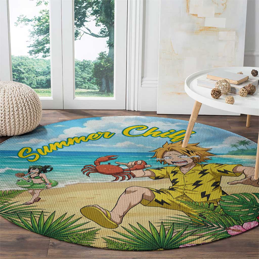 Denki Kaminari Summer Chill Round Carpet Tropical Anime Comedy Scene