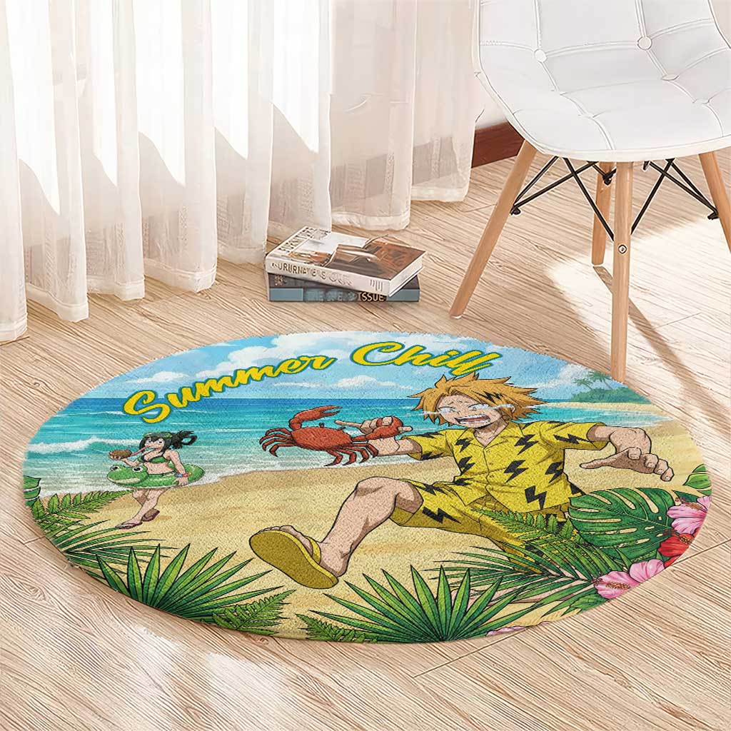 Denki Kaminari Summer Chill Round Carpet Tropical Anime Comedy Scene
