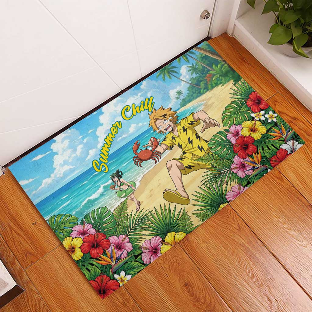 Denki Kaminari Summer Chill Rubber Doormat Tropical Anime Comedy Scene