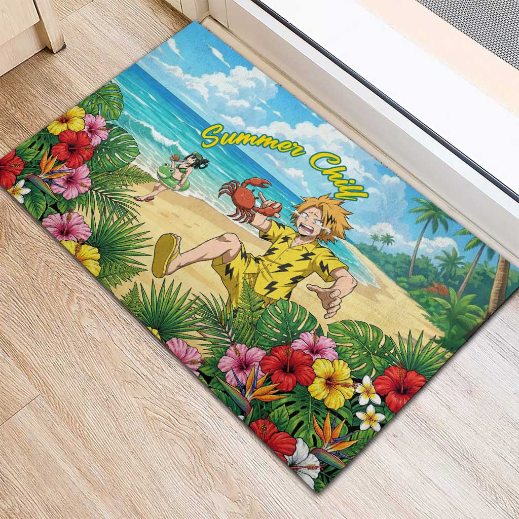 Denki Kaminari Summer Chill Rubber Doormat Tropical Anime Comedy Scene