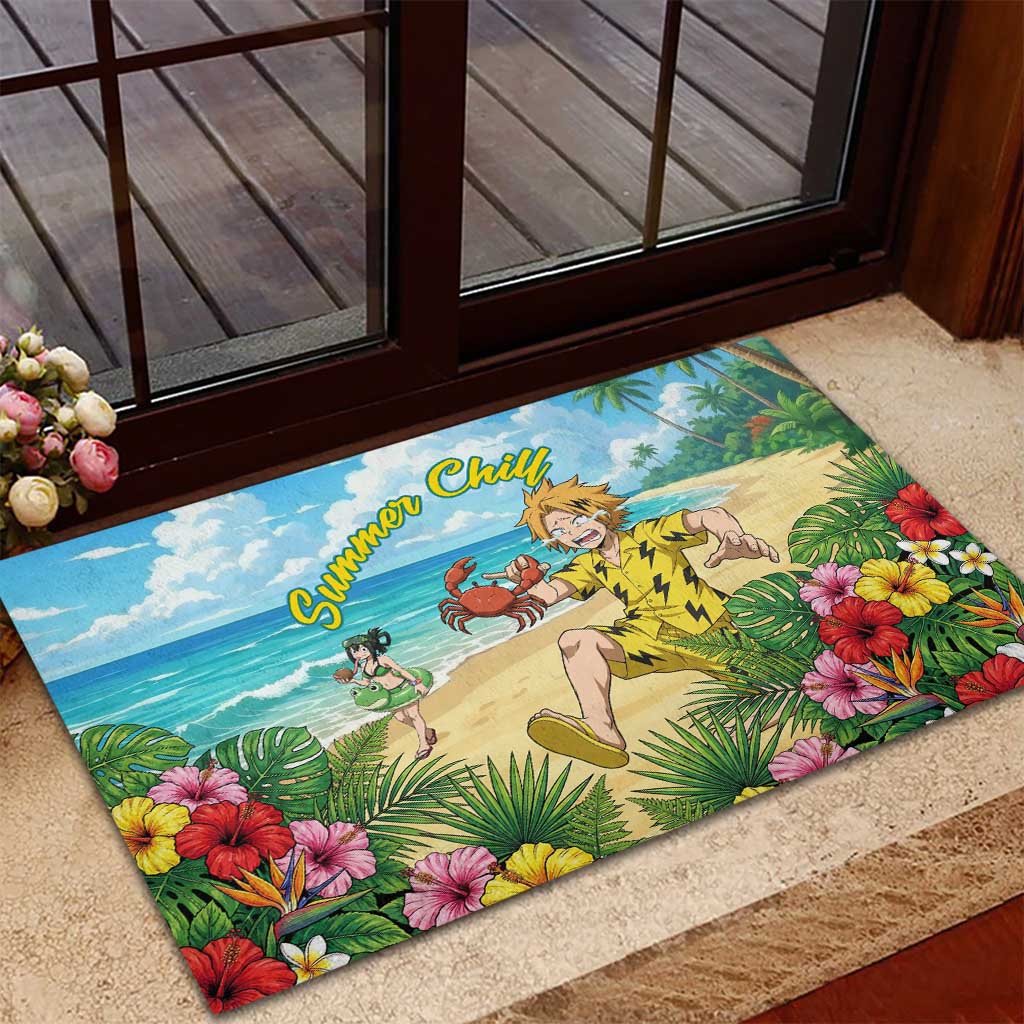 Denki Kaminari Summer Chill Rubber Doormat Tropical Anime Comedy Scene