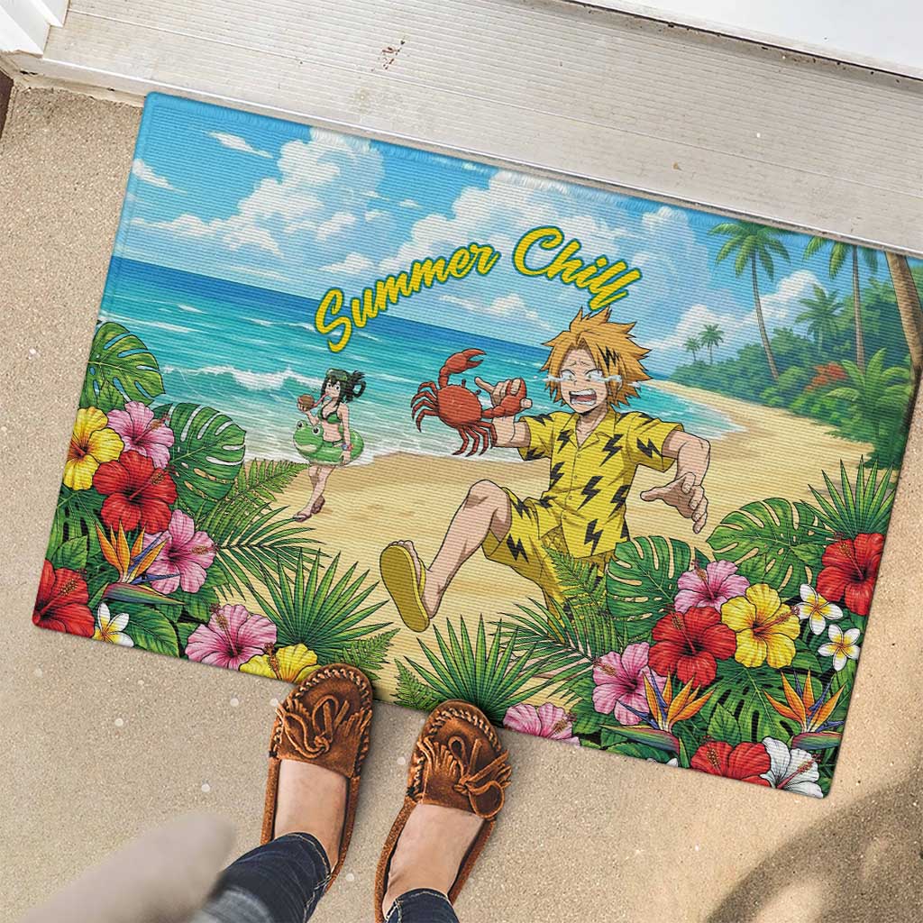 Denki Kaminari Summer Chill Rubber Doormat Tropical Anime Comedy Scene