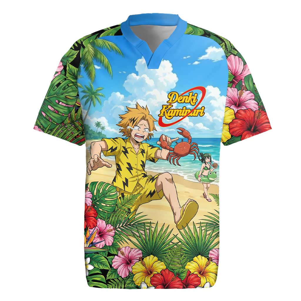 Denki Kaminari Summer Chill Rugby Jersey Tropical Anime Comedy Scene