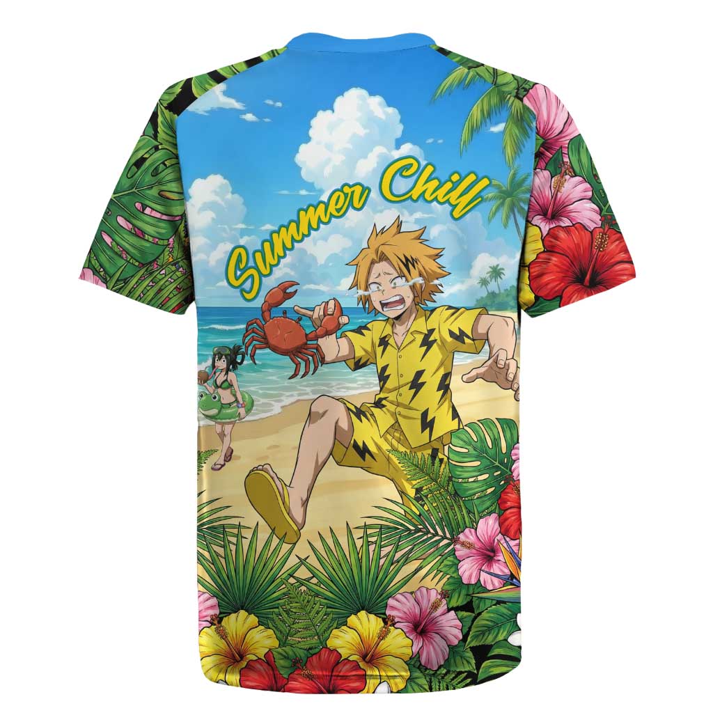 Denki Kaminari Summer Chill Rugby Jersey Tropical Anime Comedy Scene
