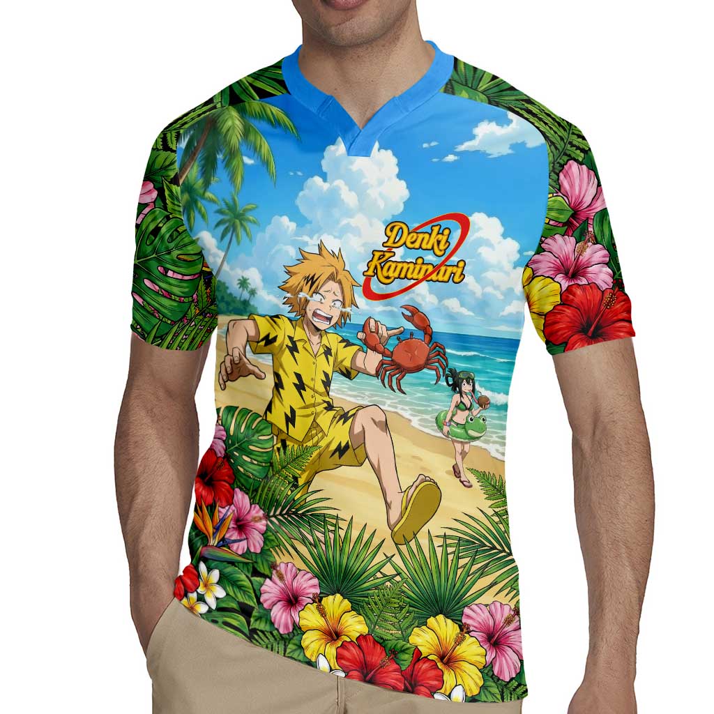Denki Kaminari Summer Chill Rugby Jersey Tropical Anime Comedy Scene