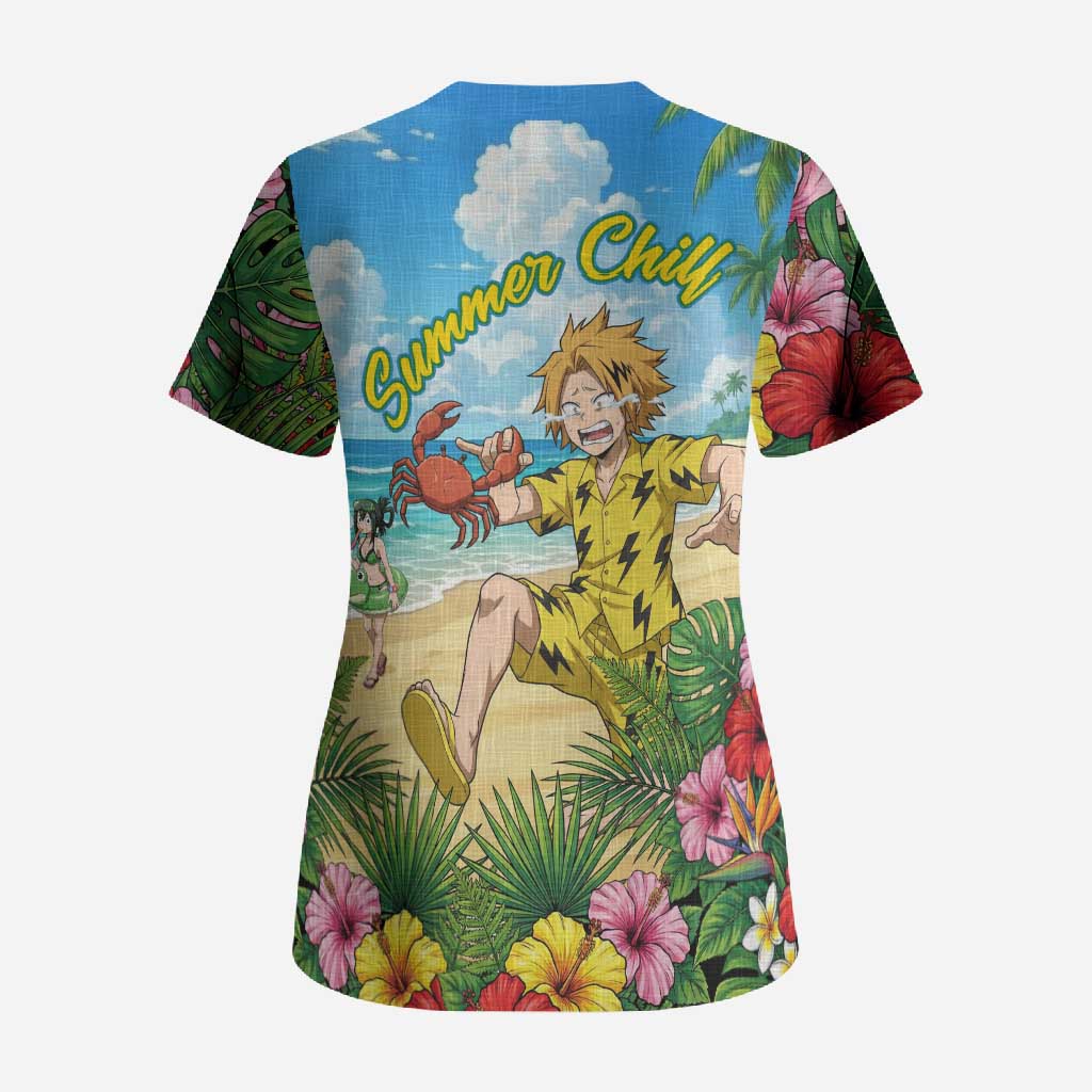 Denki Kaminari Summer Chill Scrub Top Tropical Anime Comedy Scene