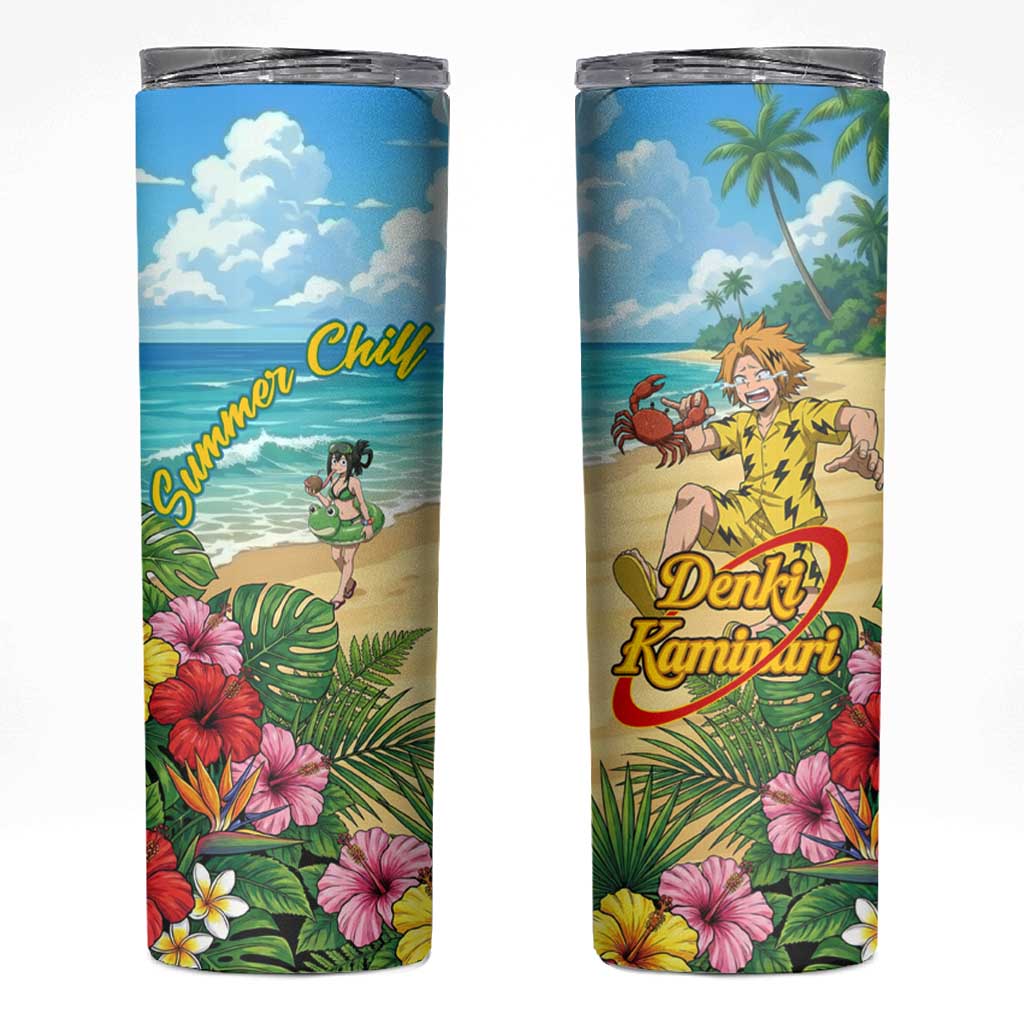 Denki Kaminari Summer Chill Skinny Tumbler Tropical Anime Comedy Scene