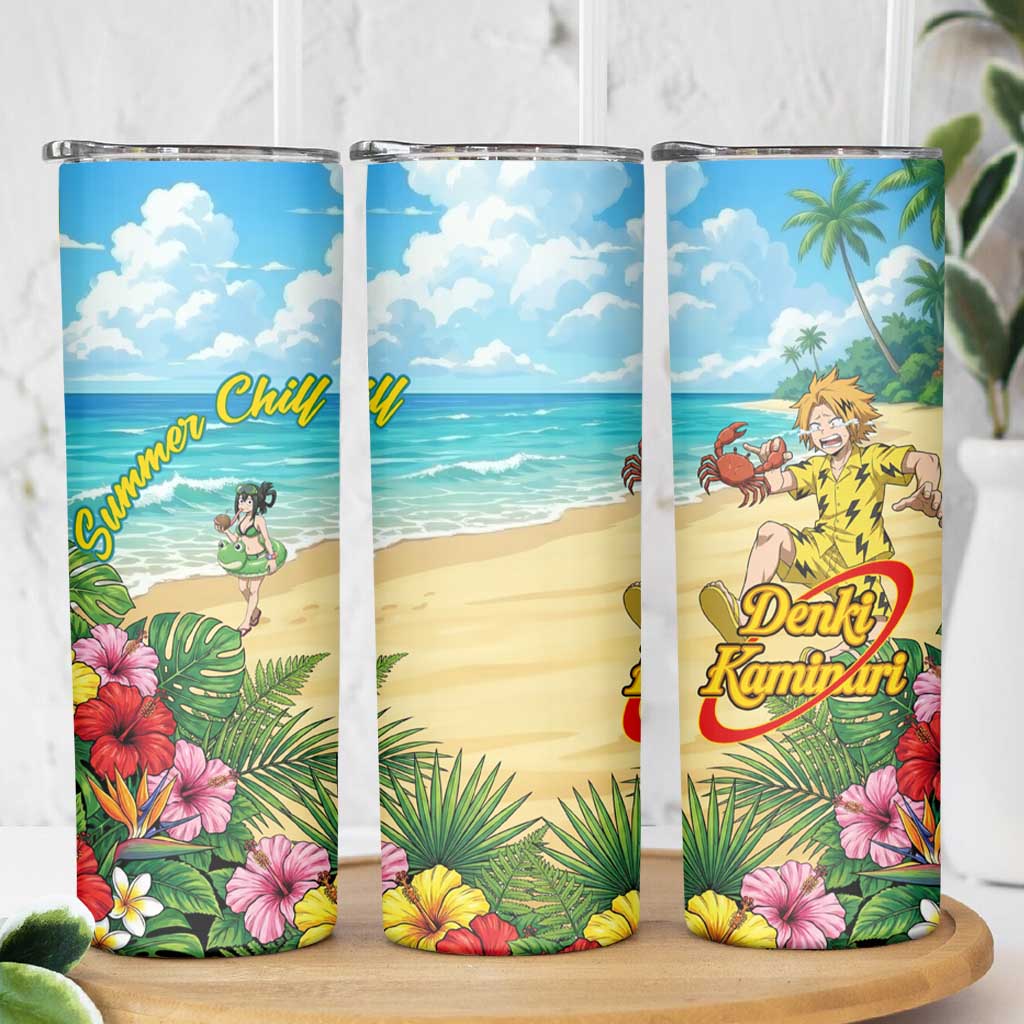 Denki Kaminari Summer Chill Skinny Tumbler Tropical Anime Comedy Scene