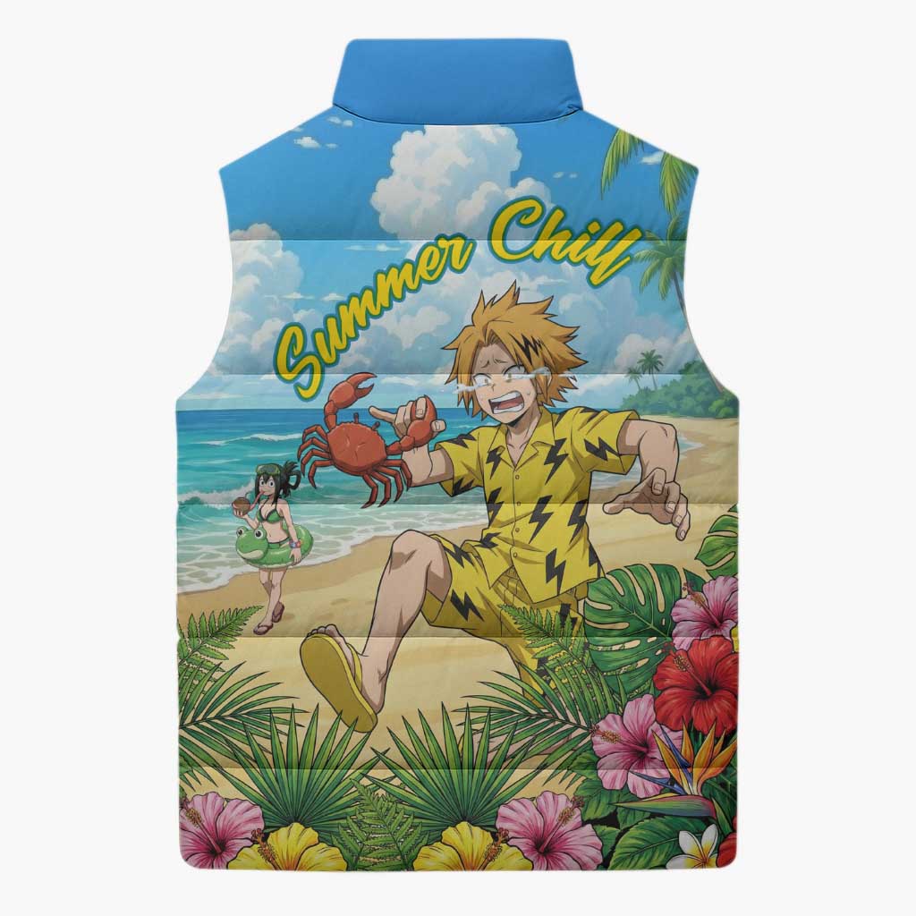 Denki Kaminari Summer Chill Sleeveless Puffer Jacket Tropical Anime Comedy Scene