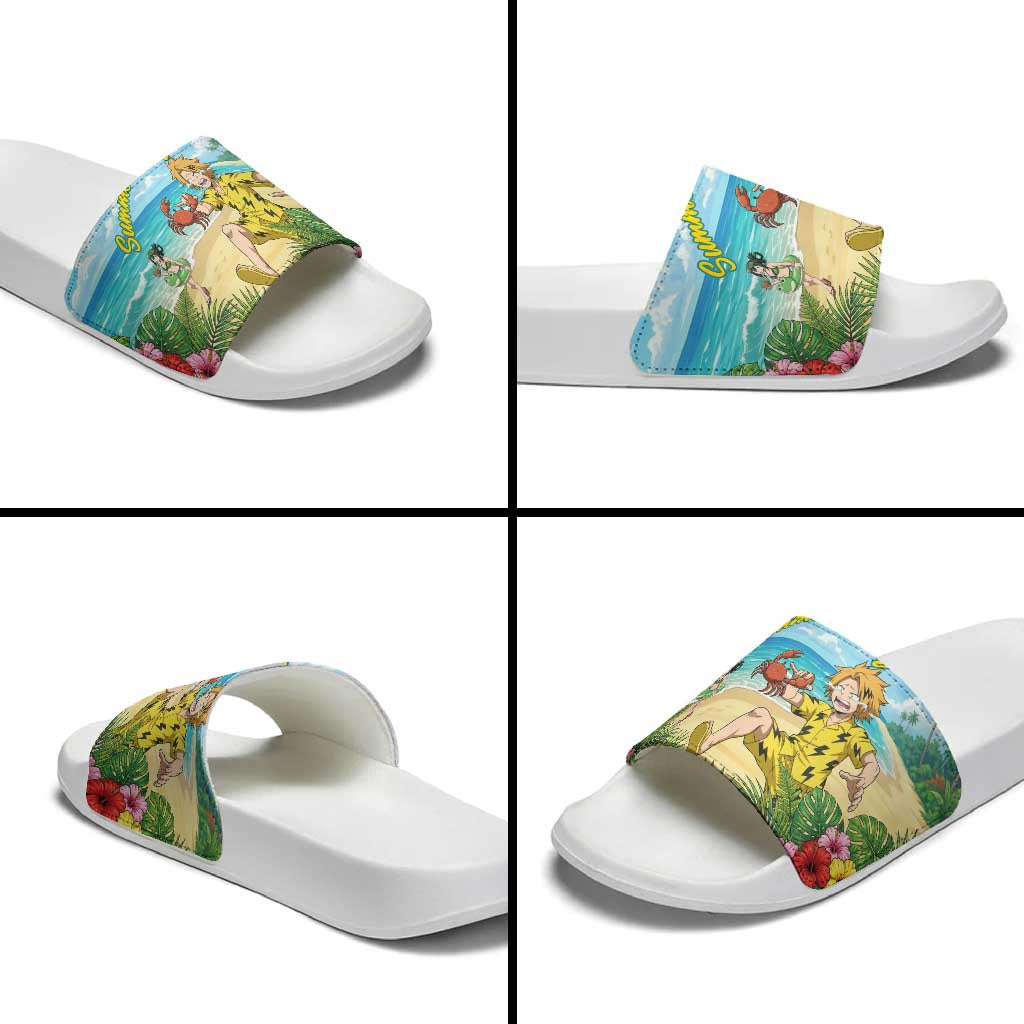Denki Kaminari Summer Chill Slide Sandals Tropical Anime Comedy Scene