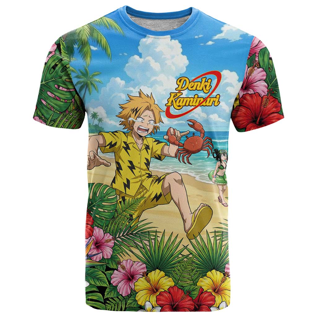 Denki Kaminari Summer Chill T Shirt Tropical Anime Comedy Scene