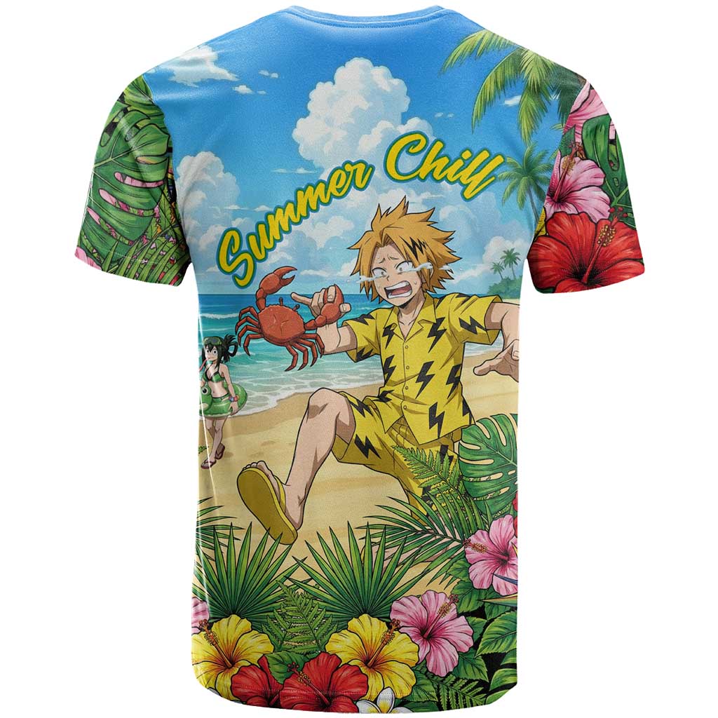Denki Kaminari Summer Chill T Shirt Tropical Anime Comedy Scene